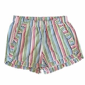 CREWCUTS Girls Striped Seersucker Ruffle Shorts Size 8
